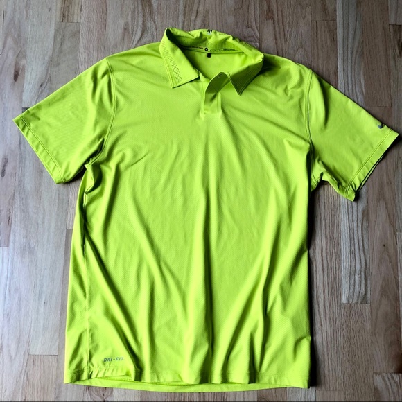 Tiger Woods Nike Neon Yellow Golf Polo 